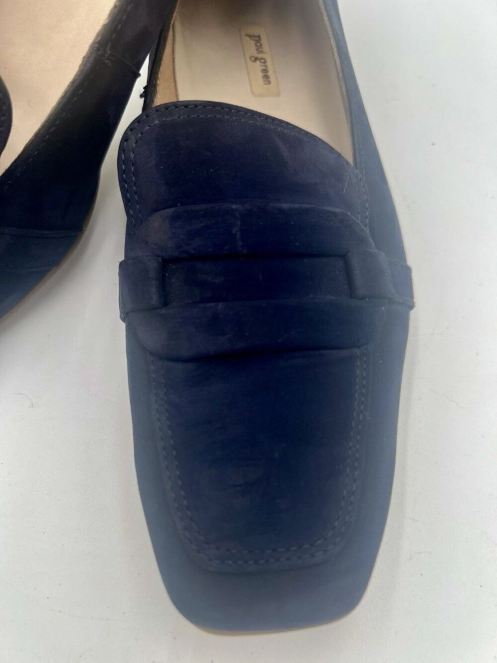 Paul Green Ramona Loafers 10 Navy Suede Slip On Flats Austria Soft Leather EUC - Picture 13 of 16